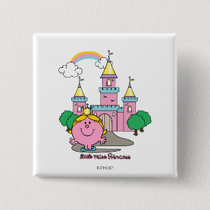 Bóton Quadrado 5.08cm Castelo real pequeno da senhorita princesa  