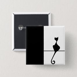 Bóton Quadrado 5.08cm Cat Art