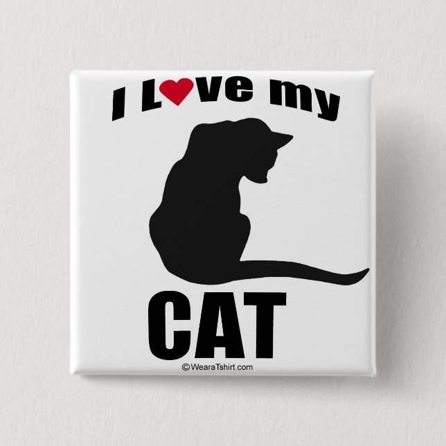 BÓTON QUADRADO 5.08CM CAT - "EU AMO MEU CAT " (Frente)