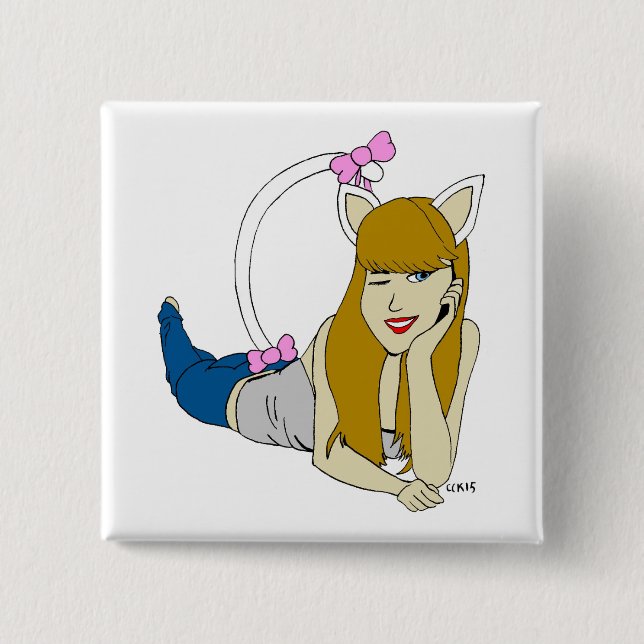 Bóton Quadrado 5.08cm catadora (Frente)