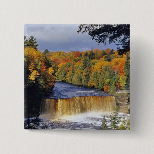 Bóton Quadrado 5.08cm Cataratas superiores de Tahquamenon em UP Michigan