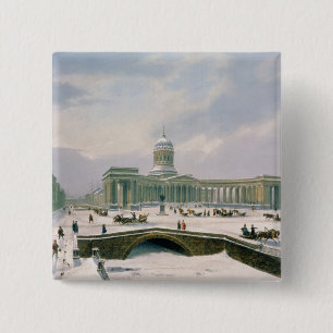 Bóton Quadrado 5.08cm Catedral de Kazan, St Petersburg
