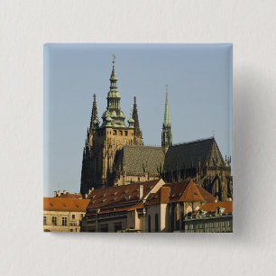 Bóton Quadrado 5.08cm Catedral de Vitus e Castelo de Praga, um dos