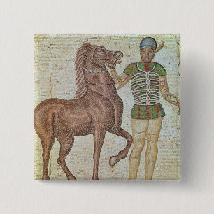Bóton Quadrado 5.08cm Cavaleiro do cavalo em cores de competência