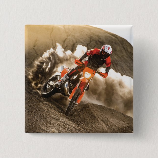 Bóton Quadrado 5.08cm Cavaleiro Motocross (Frente)