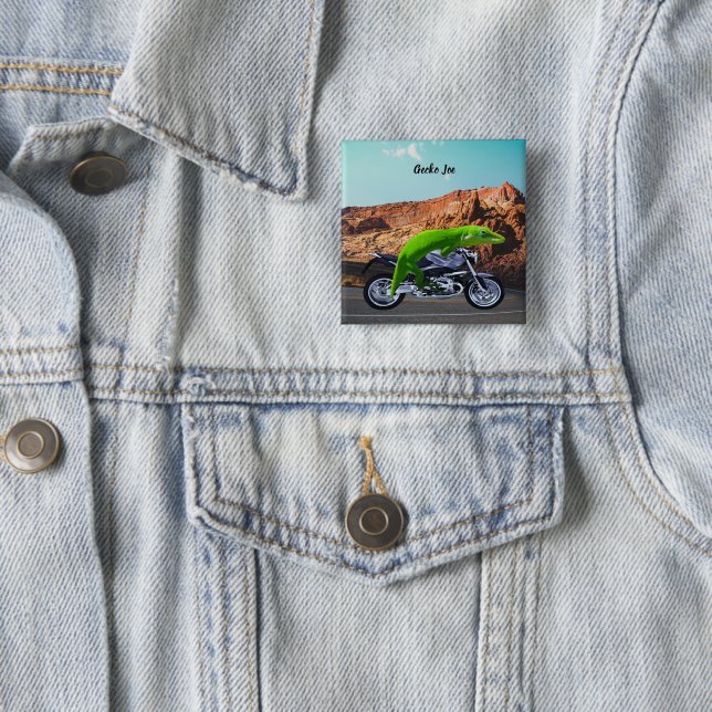 Bóton Quadrado 5.08cm Cavaleiro Personalizado da Gecko na Autoestrada do (In Situ)