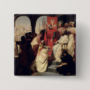 Bóton Quadrado 5.08cm Cavaleiros da ordem de St John de Jerusalem