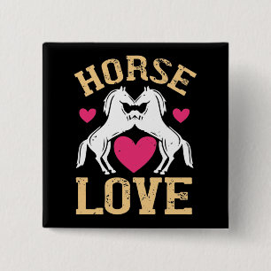 Bóton Quadrado 5.08cm Cavalo - Amor a Cavalo