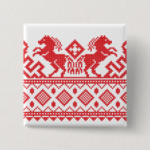 Bóton Quadrado 5.08cm Cavalos de criação