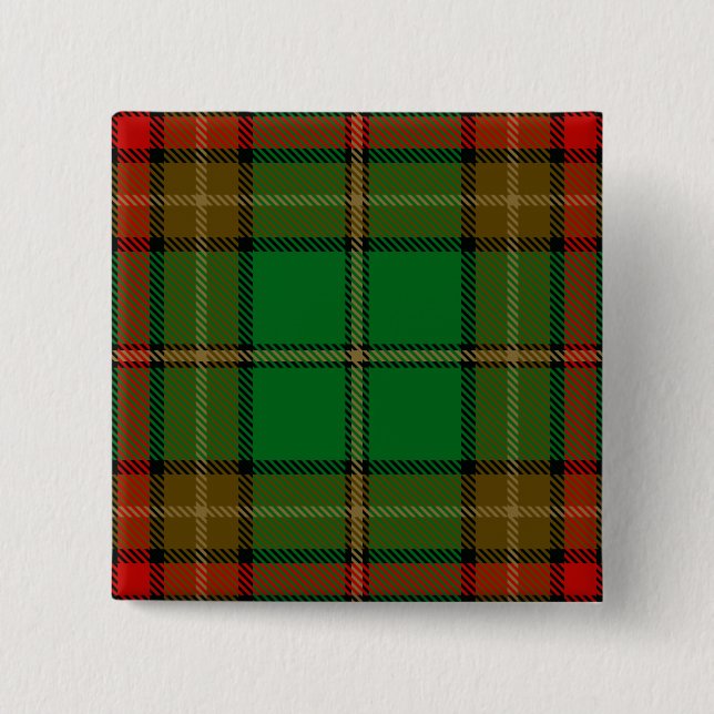 Bóton Quadrado 5.08cm Caven County Irish Tartan (Frente)