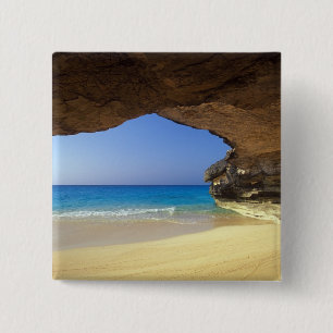 Bóton Quadrado 5.08cm Caverna na Baía Francesa, Ilha de San Salvador,