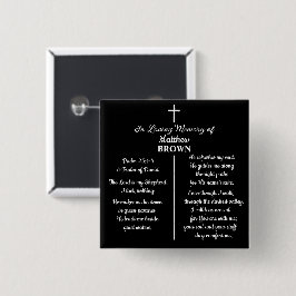 Bóton Quadrado 5.08cm Celebration Of Life Bible Verse Funeral Keepsake