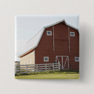 Bóton Quadrado 5.08cm Celeiro na paisagem rural
