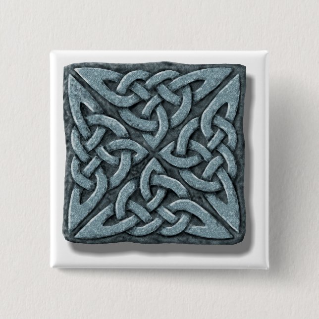 Bóton Quadrado 5.08cm Celtic Knot 4-quadrado Stone (Frente)
