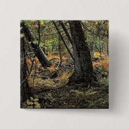 Bóton Quadrado 5.08cm Cena de floresta outonal       
