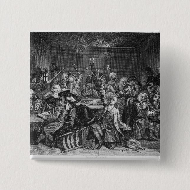 Bóton Quadrado 5.08cm Cena em uma casa de jogo (Frente)