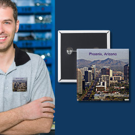 Bóton Quadrado 5.08cm Centro View of Phoenix, Arizona