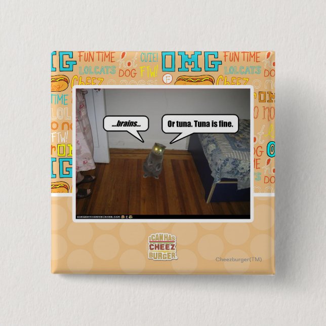 Bóton Quadrado 5.08cm cérebros (Frente)