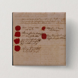 Bóton Quadrado 5.08cm Certificado de casamento de Wolfgang, de Mozart e