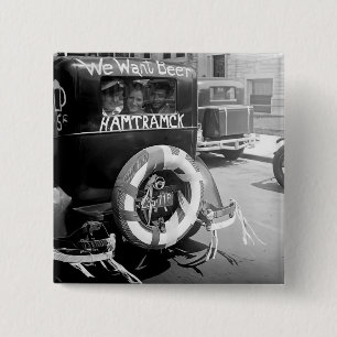 Bóton Quadrado 5.08cm Cerveja De Proibição Vintage, Queremos Cerveja, Hi