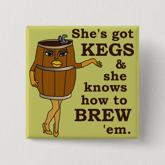 Bóton Quadrado 5.08cm Cervejaria engraçada do cervejeiro da cerveja ou (Frente)