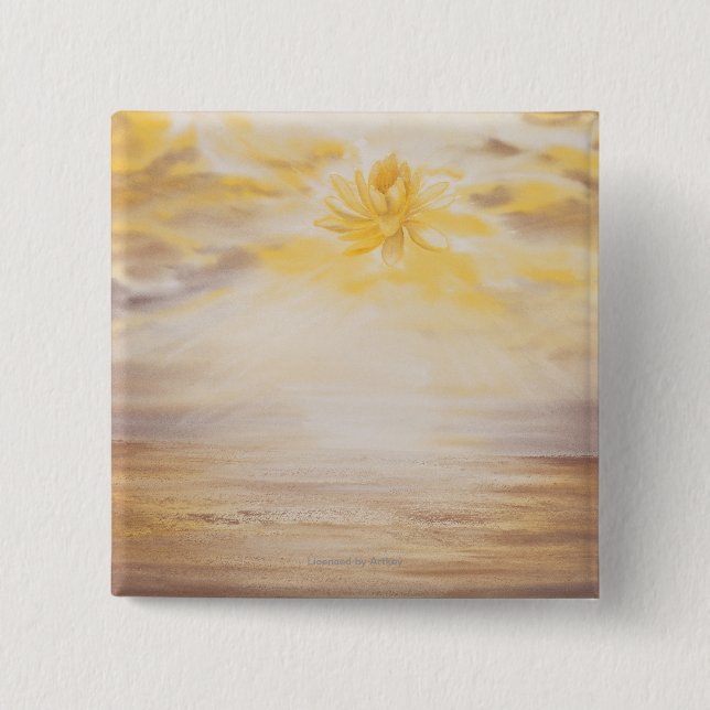 Bóton Quadrado 5.08cm Céu Lotus (Frente)