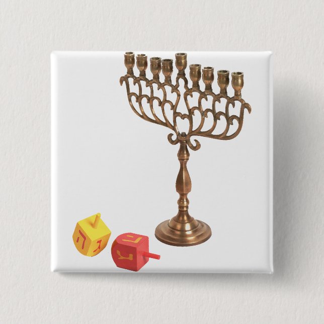 Bóton Quadrado 5.08cm Chanukah Button (Frente)