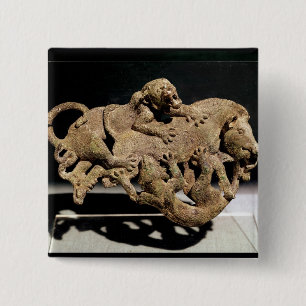 Bóton Quadrado 5.08cm Chapa decorativa que descreve um javali
