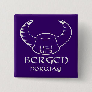 Bóton Quadrado 5.08cm Chapéu de Bergen Noruega Viking