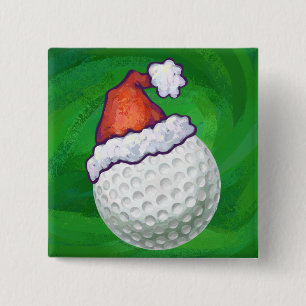 Bóton Quadrado 5.08cm Chapéus de Natal de Golfe