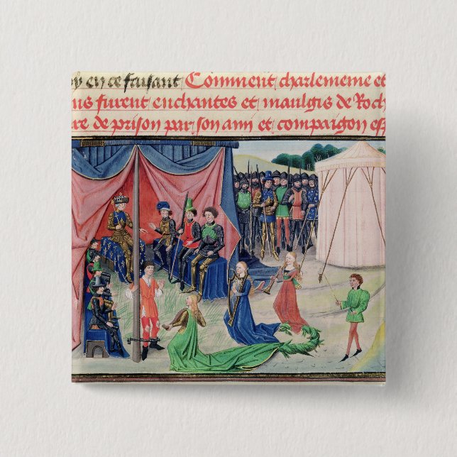Bóton Quadrado 5.08cm Charlemagne e seus barons que enchanted (Frente)