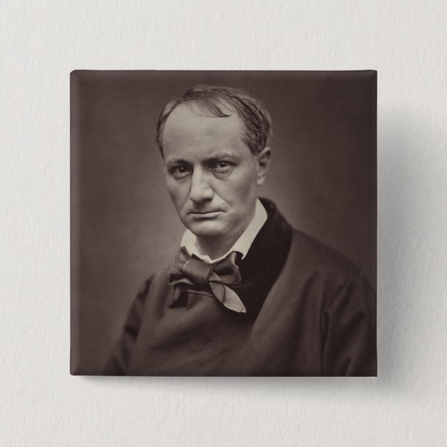Bóton Quadrado 5.08cm Charles Baudelaire (Frente)