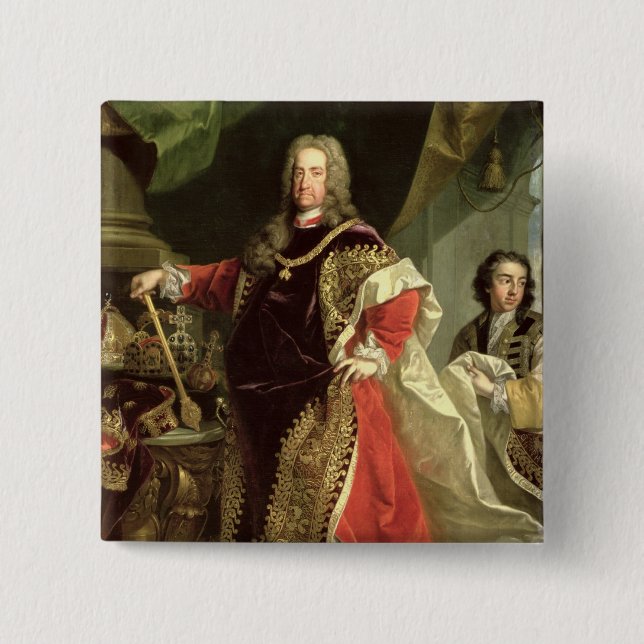 Bóton Quadrado 5.08cm Charles VI, vestir-se santamente do imperador (Frente)