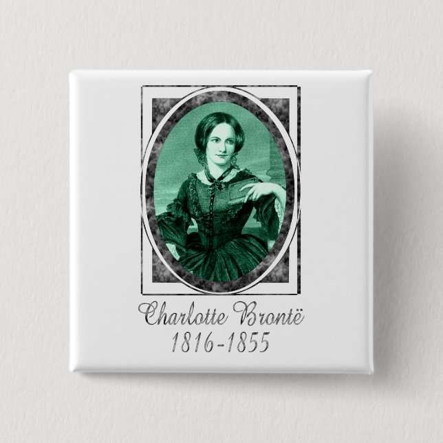 Bóton Quadrado 5.08cm Charlotte Brontë (Frente)