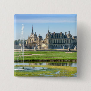 Bóton Quadrado 5.08cm Chateau de Chantilly e Le Notre Garden - França