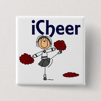 Bóton Quadrado 5.08cm Cheerleader mim figura da vara do elogio
