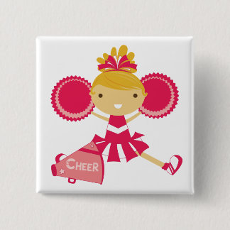 Bóton Quadrado 5.08cm Cheerleader no vermelho