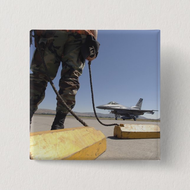 Bóton Quadrado 5.08cm Chefe da tripulação da Força Aérea dos EUA (Frente)