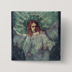 Bóton Quadrado 5.08cm Chefe de um Anjo, depois de Rembrandt, 1889