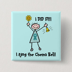 Bóton Quadrado 5.08cm Chemo Bell - cancro do colo do útero