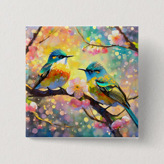 Bóton Quadrado 5.08cm Chersom Blossom Fantasy Sunrise