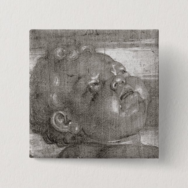 Bóton Quadrado 5.08cm Cherubim que grita, 1521 (Frente)