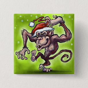 Bóton Quadrado 5.08cm Chimpanzé Natal