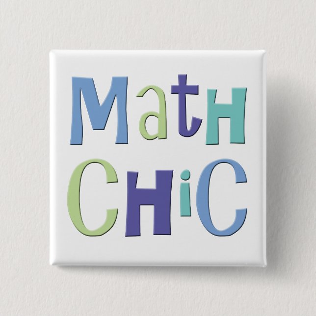Bóton Quadrado 5.08cm Chique da matemática (Frente)