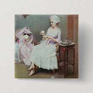 Bóton Quadrado 5.08cm Chocolate quente (óleo em canvas)