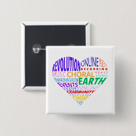 Bóton Quadrado 5.08cm Choir of the Earth Word Cloud