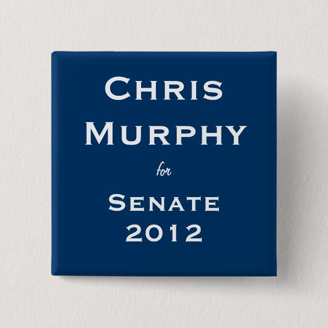 Bóton Quadrado 5.08cm Chris Murphy para o Senado (Frente)