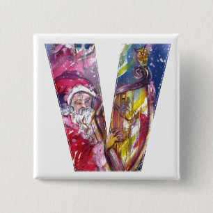 BÓTON QUADRADO 5.08CM CHRISTMAS V CARTA / PAPAIS NOEIS QUE REPRODUZEM HA