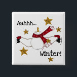 Bóton Quadrado 5.08cm Christmas Winter Snowman<br><div class="desc">Vestuário de design de Natal,  incluindo T-shirts de férias,  camisas de férias,  sacos para cartazes,  ímãs,  cartões,  autocolantes e outras roupas e presentes de férias.</div>