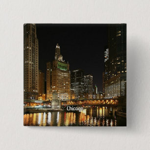 Bóton Quadrado 5.08cm Cidade de Chicago